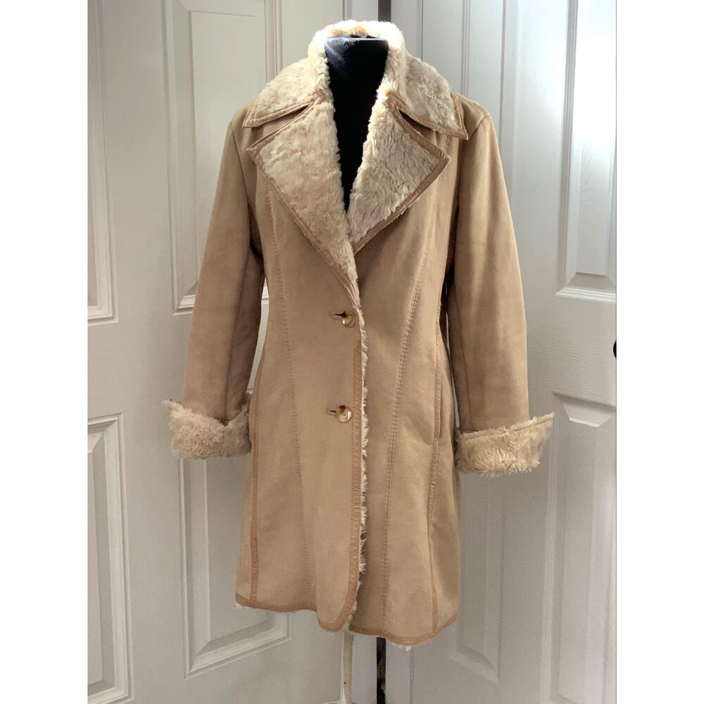 Tan Faux Suede Stylish Mossimo Coat Size Large